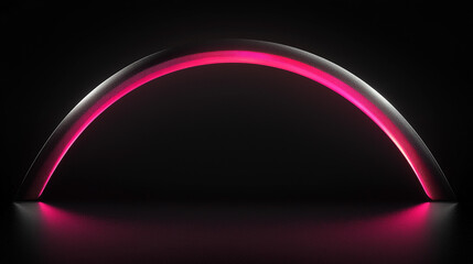 Neon Arch with Pink Lighting. A glowing pink neon arch suitable for modern design, advertising, or event decoration.