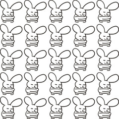 Background in the form of repeating cartoon eared rabbits.