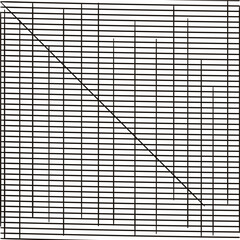 A grid of horizontal and vertical stripes. Some of the lines don't reach all the way to the end.