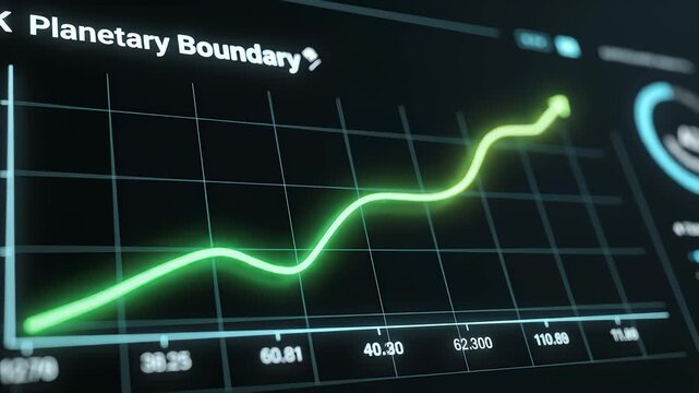 Financial Graph Showing Decrease Then Increase on Screen Display