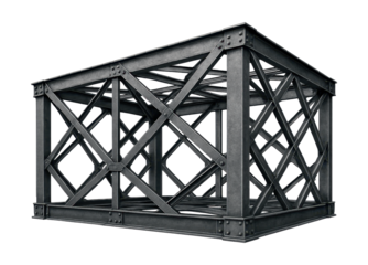 Lattice framework truss with structural support and connection points.