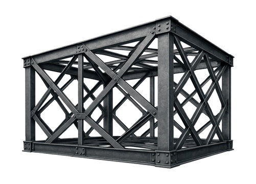 Lattice framework truss with structural support and connection points.