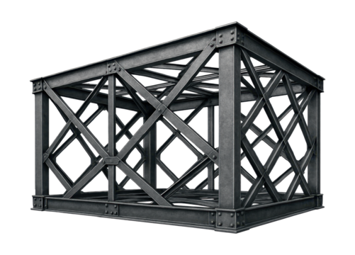 Lattice framework truss with structural support and connection points.