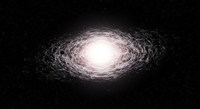 Conceptual visualization of a blank area in space-time where the fundamental force of gravity fails, causing chaos and weightlessness ,nullified ,failure ,void