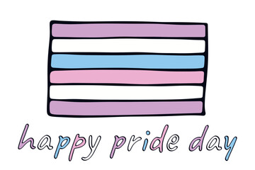 Colorful Intersex pride flag Happy pride day LGBTQ community Pride Month Vector hand drawn doodle for posters, stickers, logo, cards