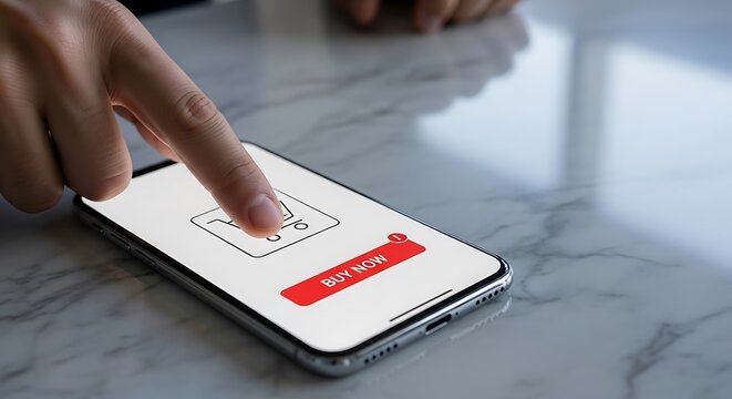 Person using mobile phone for online shopping. - Powered by Adobe