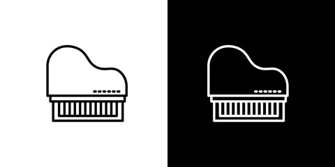 Classic grand piano outline icon for musical themes, elegant designs, and artistic representations of rhythm and melody
