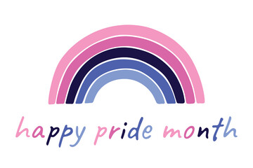 Colorful rainbow shape Omnisexual pride flag Happy pride day LGBTQIA community Pride Month Vector hand drawn doodle for posters, stickers, logo, cards