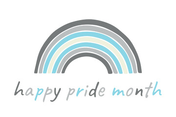 Colorful rainbow shape Demiboy pride flag Happy pride day LGBTQIA community Pride Month Vector hand drawn doodle for posters, stickers, logo, cards