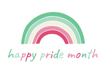 Colorful rainbow shape Abrosexual pride flag Happy pride day LGBTQIA community Pride Month Vector hand drawn doodle for posters, stickers, logo, cards