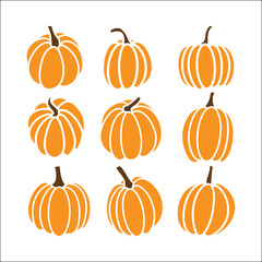 Autumn pumpkin vector collection for seasonal design background