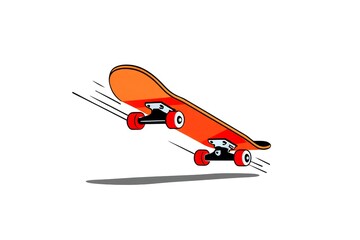 Orange Skateboard Graphic Design - Sporty Vector Illustration