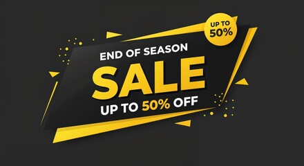 End of Season Sale: Dynamic promotional graphic showcasing a limited-time sale event, with bold typography, and a striking color palette.