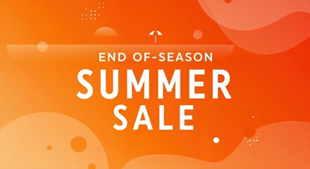 Summer Sale: A vibrant summer sale banner, inviting shoppers with bold typography and a playful design of End of season and summer sale.