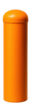 Durable cylindrical bollard with bright, high-visibility coating.