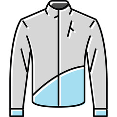 Light Gray Athletic Jacket With Blue Accents And Zipper Front Transparent Background Fashionable Sportswear