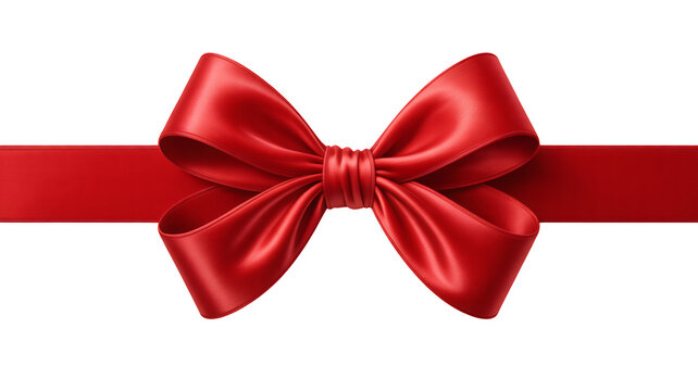Elegant red ribbon bow for gifts celebrations and special occasions