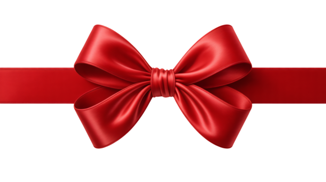 Elegant red ribbon bow for gifts celebrations and special occasions - Powered by Adobe