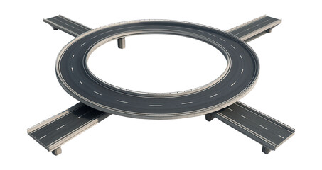 Circular interchange with a wide loop and connecting routes.