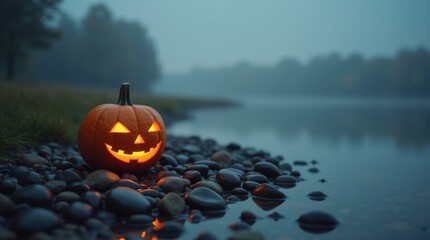 Glowing Pumpkin of Halloween Night Brings Spooky Magic to Life