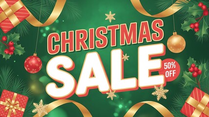 Christmas, new year, winter sale banner. Poster, background, flyer, invitation card, template design with winter elements. Vector illustration EPS 10