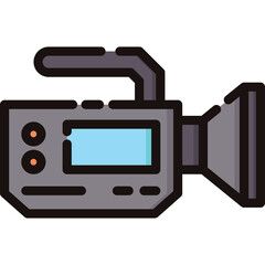 Modern Digital Camcorder With Handle And Lens on a Transparent Background