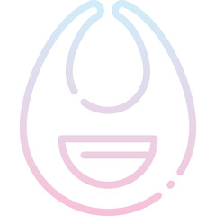 Obraz premium Minimalist Outline Icon of a Baby Bib with a Faint Blue to Pink Gradient Against a Transparent Background Representing Baby Care and Feeding Essentials
