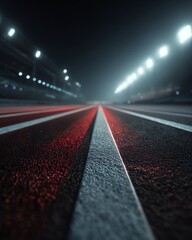 Fototapeta premium Parallel lines narrowing into focus, goals, sharp determination
