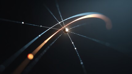 Smooth arc pointing to minimal dot, goals, clear desired endpoint