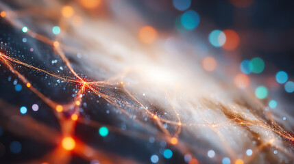 Abstract digital connections representing technology and innovation. A vibrant mix of lines and colors evokes a sense of networking.