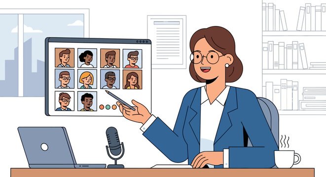 Virtual Meeting Presentation Online Conference with Diverse Participants