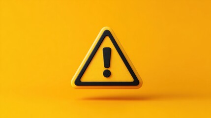 Caution Sign With Exclamation Mark on Bright Yellow Background Used for Safety Alerts in Traffic Areas