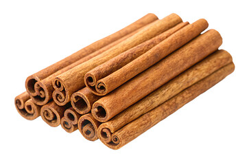 Aromatic Cinnamon Sticks Isolated on Transparent Background