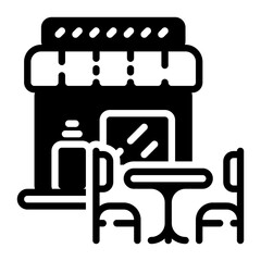 Cafe icon, glyph icon style