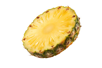 Falling Pineapple Slice Isolated on Transparent Background