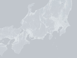 日本の三大都市を中心とした、モノクロな衛星写真風イラスト © goleiro35