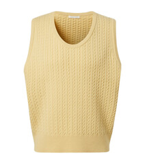 Sweater isolated on white background, casual vintage knitted sweater, wool cardigan, top view for men