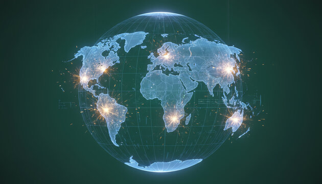 Innovative digital globe representing global connectivity and modern technology in a futuristic design.
