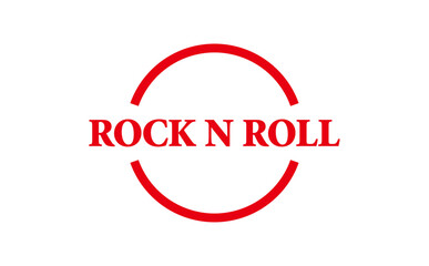 ROCK N ROLL - Red Rubber Stamp with text ROCK N ROLL
