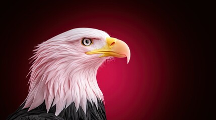 Fototapeta premium Majestic Eagle Portrait with Vibrant Background and Detailed Features