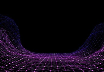 Abstract geometric grid forming a potential field of repeating nodes. This resonant structure implies energy propagation across the blank canvas ,frequency ,blank ,repeating