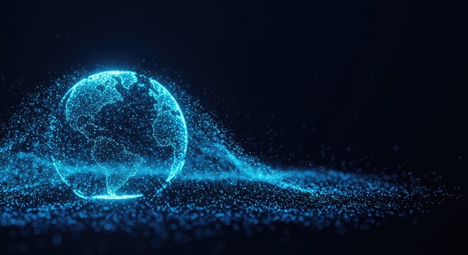 Abstract glowing blue network structure representing big data and global connectivity in a futuristic digital environment ,design ,background ,futuristic