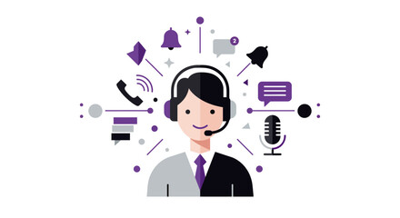 Smiling Customer Service Representative with Headset.