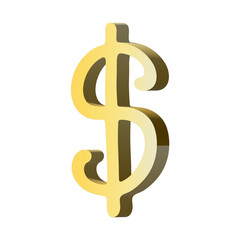 3d dollar currency symbol. Single element for design