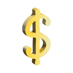 3d dollar currency symbol. Single element for design
