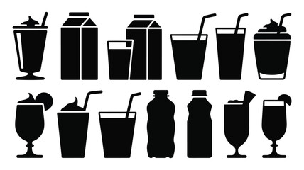 Various drinks and their containers icons