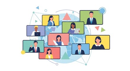 Online Meeting of Diverse Professionals Global Collaboration and Communication in Remote Teams