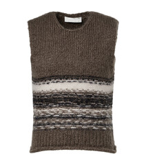 Men’s knitted sweater isolated on white background, winter pullover