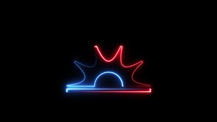 Libra zodiac sign with red and blue neon glow on black background astrology horoscope