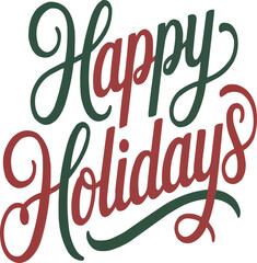 Holiday Lettering Art Modern Hand-Lettered “Happy Holidays” Design